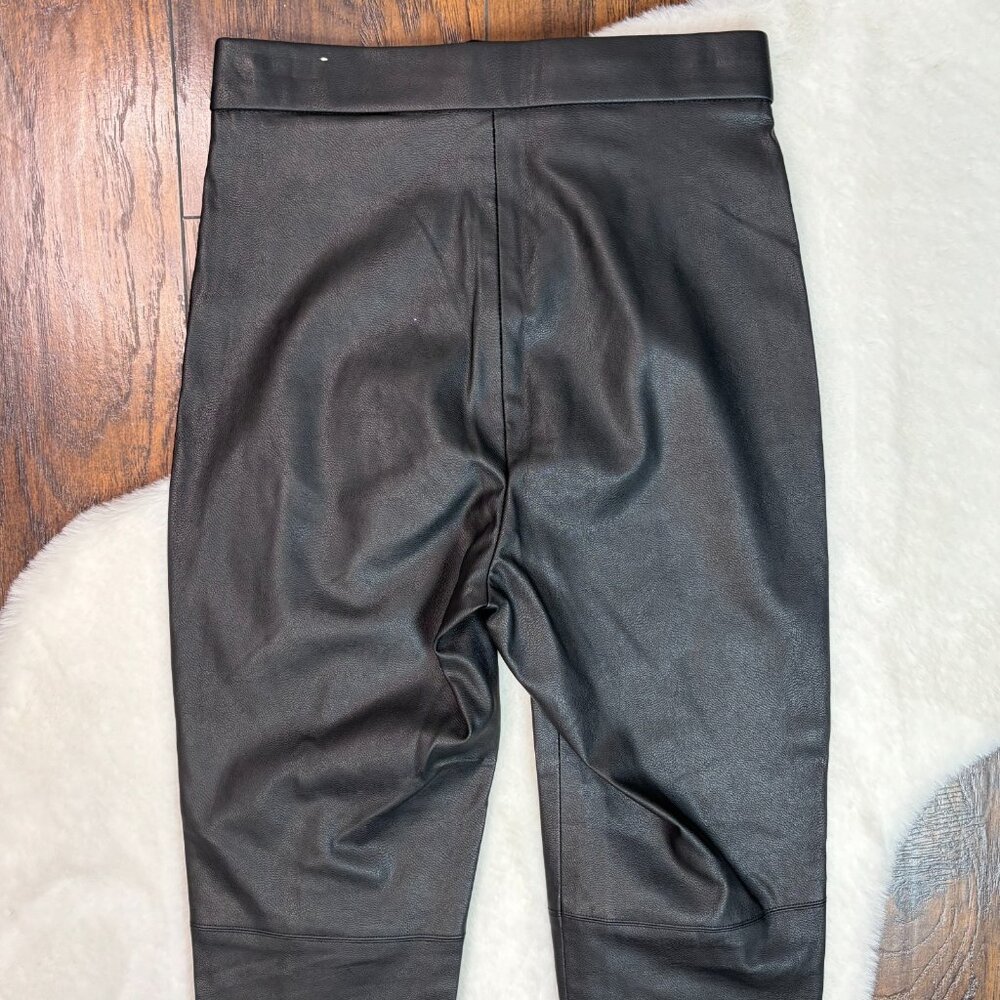Zara Skinny‎ Pants Small Black Faux Leather Side Zip - Picture 5 of 8